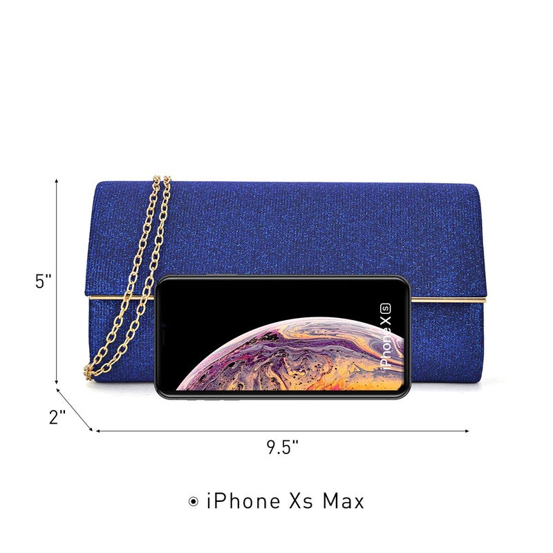 Dasein Women's Evening Bag Glitter Clutch Wedding Bridal Purse Sparkle Cocktail Party Prom Handbag (Blue) - Image 4